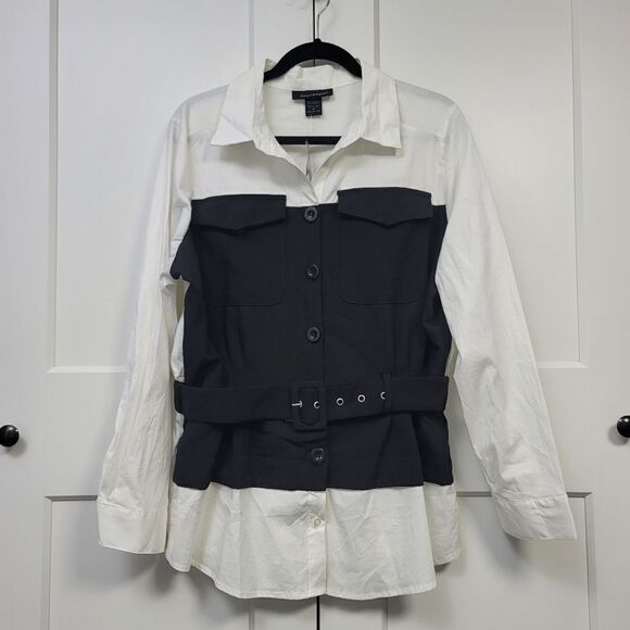 Ashley Stewart belted cargo corset blouse, 14 - Picture 4 of 13